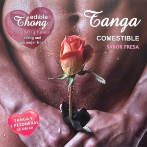 HOTFLOWERS - TANGA+ 2 PEZONES OBLEA FRESA HOMBRE /es/pt/en/fr/it/