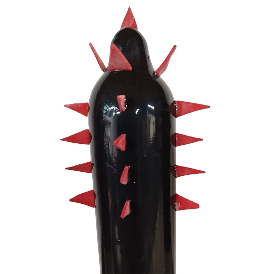 CONDOMERIE - PRESERVATIVO DECORATIVO PINTADO A MANO CACTUS NEGRO XL