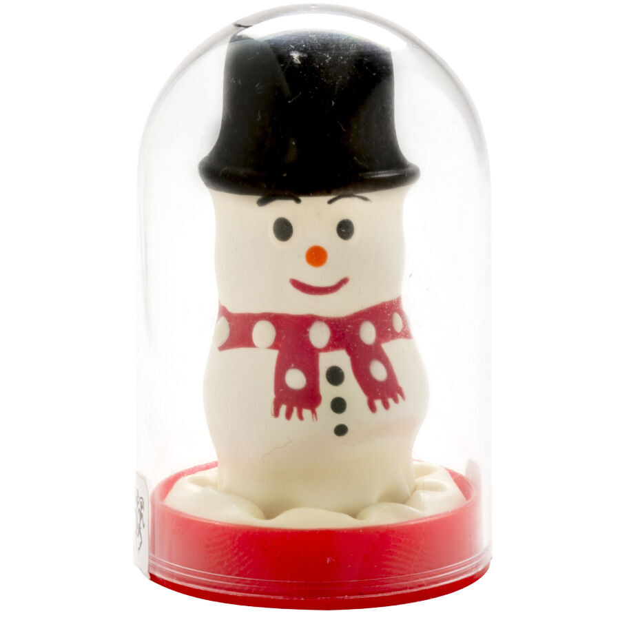 CONDOMERIE - PRESERVATIVO DECORATIVO PINTADO A MANO MUÑECO DE NIEVE