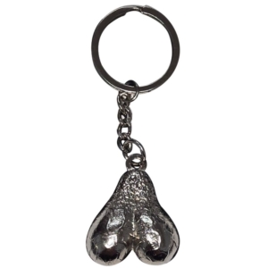 DIABLO PICANTE - LLAVERO METAL HUEVOS PLATA