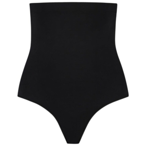 BYE-BRA - TANGA DE TALLE ALTO SIN COSTURAS NEGRO TALLA M