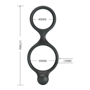 CRAZY BULL - FLORIAN ANILLO DOBLE PARA PENE Y TESTÍCULOS SILICONA NEGRO