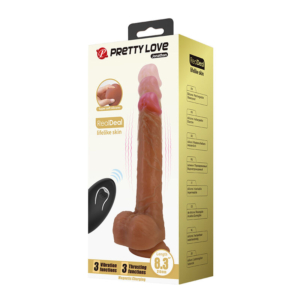 PRETTY LOVE - JONATHAN VIBRADOR REALÍSTICO CON EMPUJE MARRÓN CONTROL REMOTO