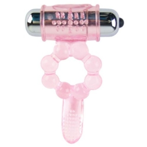 BAILE - ANILLO SILICONA 10 RITMOS LENGUA CON VIBRACIÓN ROSA