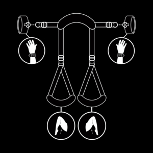 FETISH SUBMISSIVE - POSICIÓN PIERNAS ABIERTAS CON ESPOSAS CON FORRO DE NEOPRENO